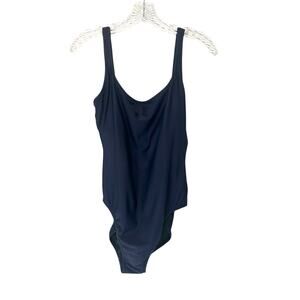 J.Crew‎ Navy Blue Beachy Vacation Resort Scoopback One Piece Swimsuit Medium